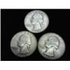 Image 1 : 3 ASSORTED WASHINGTON SILVER QUARTERS