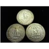 Image 2 : 3 ASSORTED WASHINGTON SILVER QUARTERS