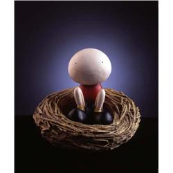 Mackenzie Thorpe 'A New Child' Painted Cast Resin