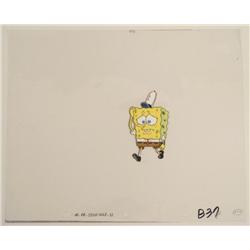 Original SpongeBob Art Cel Animation Confused Sponge