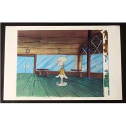 Angry Squid Original Animation Cel SpongeBob Background