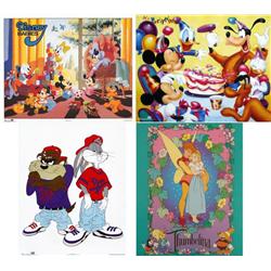 4 Animation Prints Mickey Mouse, Bugs Bunny, Thumbelina