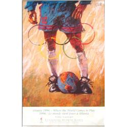 WORLD COMES TO PLAY 1996 Olympics Poster Aldo Luongo