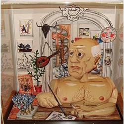 Red Grooms Signed Picasso 3-D Litho Print Sculpture