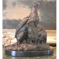 Brilliant Bronze Sculpture Partridges