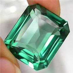 LOVELY 27.51 CT GREEN AMETHYST EMERALD CUT NATURAL GEMS