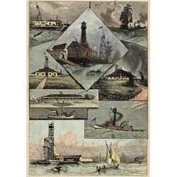 ORIGINAL MISSISSIPPI Antique HAND-COLORED scene