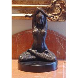 Exquisite Bronze Sculpture Yoga Pilates Nude Woman