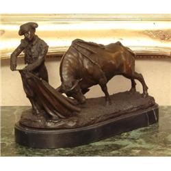 Handsome Bronze Sculpture Kneeling Matador