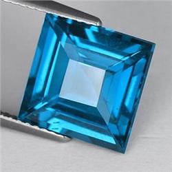 OUTSTANDING 7.37 CT. TOP LONDON BLUE SQUARE CUT TOPAZ