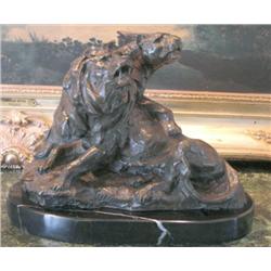 Magnificent Bronze Sculpture Lion & Lioness