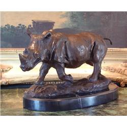 Magnificent Bronze Sculpture Rhinoceros