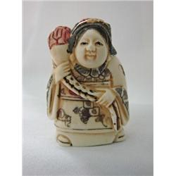 Japanese Ox-Bone Hand Carved Figure