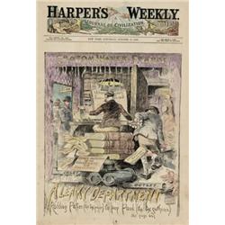 ORIGINAL Antique HAND-COLORED scene ~ HARPERS WEEKLY OC