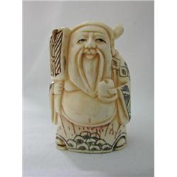 Japanese Ox-Bone Hand Carved Figure