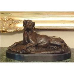 Wonderul Bronze Sculpture Labrador Retriever Laying