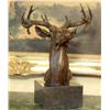 Image 1 : Large Bronze Bust Sculpture Elk