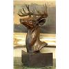 Image 2 : Large Bronze Bust Sculpture Elk