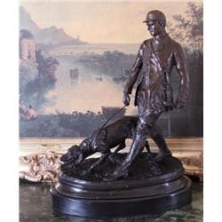 Splendid Bronze Sculpture Fox Hunt