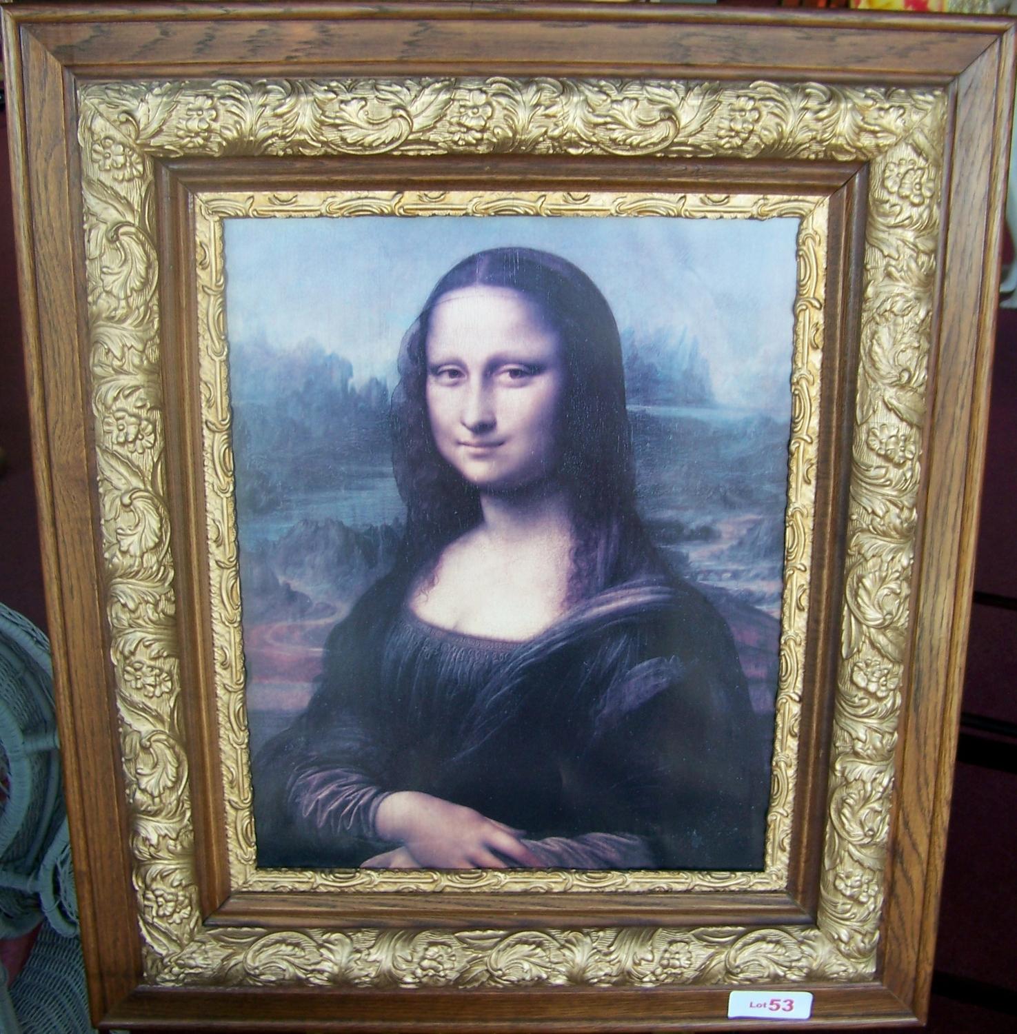 Mona Lisa. Nicely Framed Reproduction. 31" X 27" Framed.