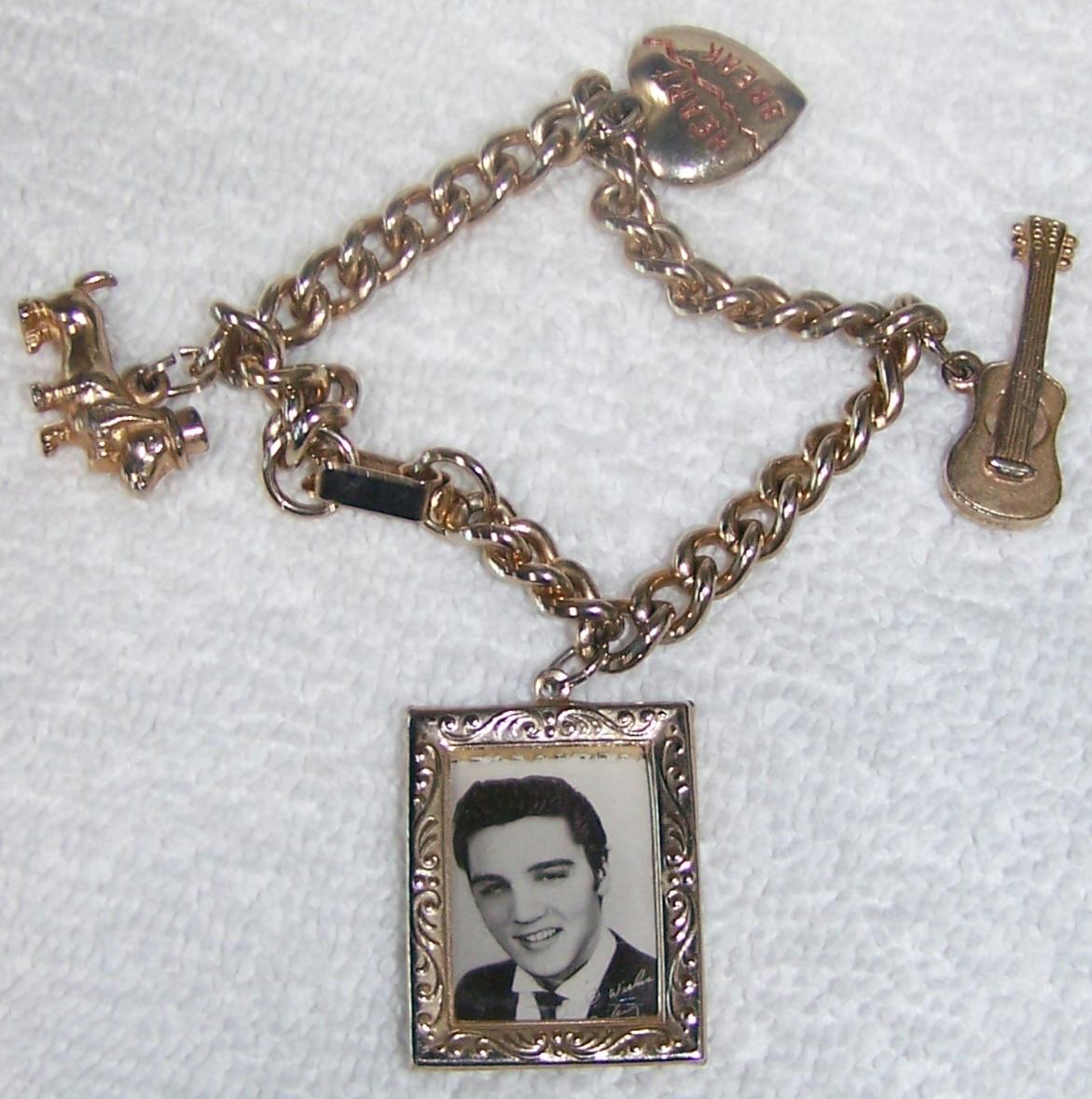 Vintage Young Elvis Presley Charm Bracelet and Locket.