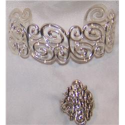 2 PIECE JEWELRY LOT: BRACELET & RING