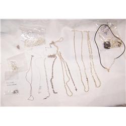 WHOLESALE LOT OF BRACELETS, NECKLACES & EXTENDERS Silver weight 175.6 Grams 14K Gold weight  2.3 Gr