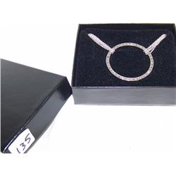 Sterling Necklace w/ multi strand chain w/ circle centerpiece set w/ marcasites 16.7 GRAMS