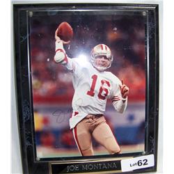 JOE MONTANA HAND SIGNED PHOTO PLAQUE