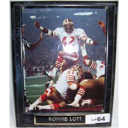 RONNIE LOTT HAND SIGNED PHOTO PLAQUE