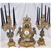 Image 1 : (3) Piece Rococo style, Mantle clock