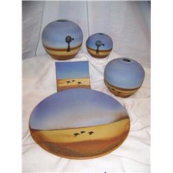 (5) Piece Southern Cross Austraila Art Pottery