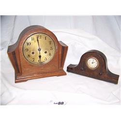 (2) Wood mantle clocks, possibly Vintage/ Antique
