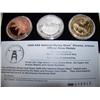 Image 2 : 2008 ANA MEDAL #17 (3) COINS 1 OZ SILVER, BRONZE & COPPER IN presentation showcase