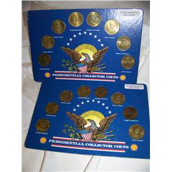 1972 SHELL PRESIDENTIAL BRONZE 8 COIN SET