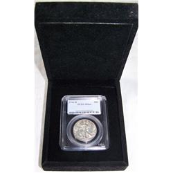 1944-D Brilliant Certified PCGS MS-64 Walking Liberty Half in Case.