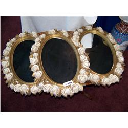 Three Fancy Rose Mirrors.