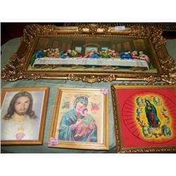 Collection of (4) Religious themed pictures