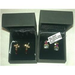 Two pair of 14K Yellow Gold Earrings The earrings weigh 7.1 grams