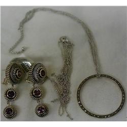 Sterling Silver Necklace & Earrings