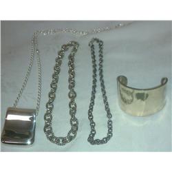 Sterling Silver bracelet, Pendant & Necklaces THE JEWELRY WEIGHS 239.2 GRAMS