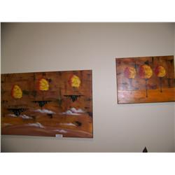 (2) Piece Duane Cash original oil 