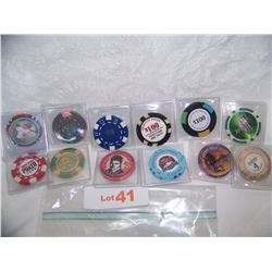 (12X$) Twelve Las Vegas & Various Casino Chips, some Rare