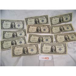 (11X$) ELEVEN $1.00 U.S NOTES SERIES 1935 Blue Seal