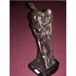 Fredrick Remington Bronze recast sculpture on marble base  apx 25 T
