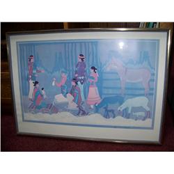 Harrison Begay   "Haskay Yahneyah" limited edition fine art print 576/950 framed