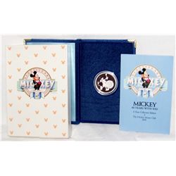 DISNEY MICKEY MOUSE RARE COMMEMORATIVE SILVER PROOF LIMITED EDITION  1 OZ. PURE SILVER