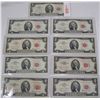Image 1 : (8X$) CHOICE $2.00 NOTES SOME UNCIRCULATED SERIES 1953, 1963 RED LABEL