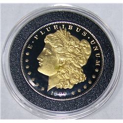 GOLD & SILVER ENHANCED 1889  MORGAN SILVER DOLLAR