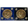 Image 1 : (2X$) 24kT GOLD LAYERED IKE SILVER DOLLARS 1976